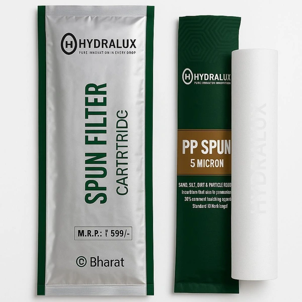 Hydralux 125g 5 Micron PP Spun Filter Cartridge for RO Water Purifier – Pre Filter for 10-Inch Housing