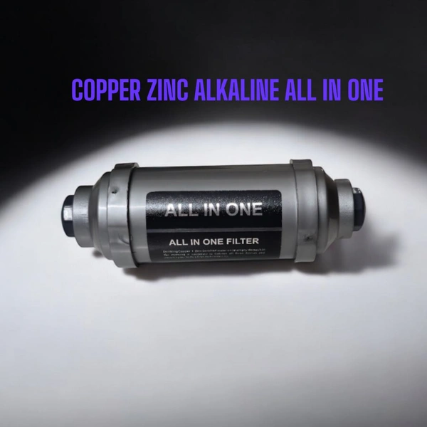 ALL IN ONE ALKALINE COPPER ZINC WATER FILTER FOR RO PURIFIERS – 4 INCH CARTRIDGE TO ENHANCE PH – MINERAL ENRICHING FILTER FOR IMPROVED WATER QUALITY