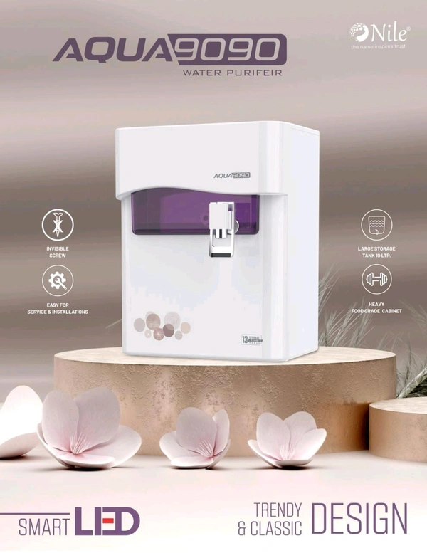 AQUA 9090 PINK & WHITE RO UV TDS WATER PURIFIER READY SYSTEM