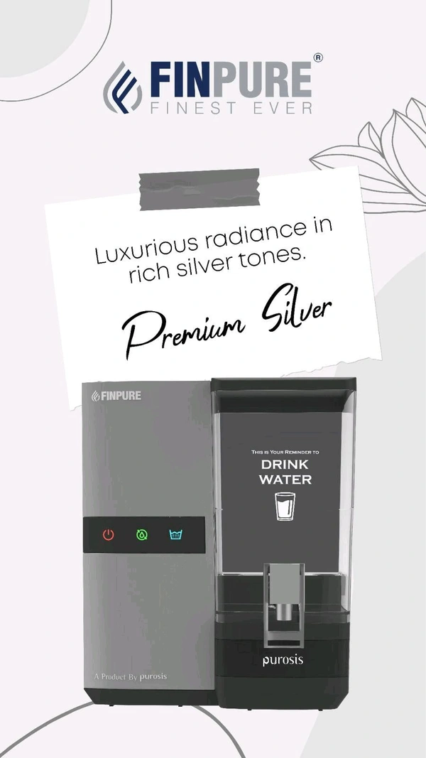 FINPURE PREMIUM SILVER RO UV TDS WATER PURIFIER | SUITABLE FOR ALL KIND OF WATER | WORKS UPTO 1000 TDS | 1 YEAR WARRANTY