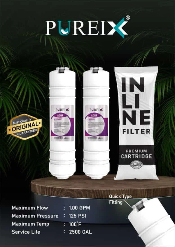 PUREIX INLINE 5 MICRON SEDIMENT | 800 IV CARBON FILTER SET OF 2 PCS