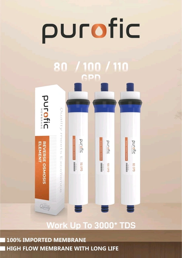 PUROFIC 100 GPD MEMBRANE | 3000 TDS MEMBRANE | IMPORTED MEMBRANE
