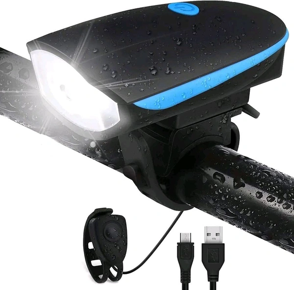 2-in-1 Rechargeable - Cycle Light (3 Modes) Cycle Light and Horn/Cycle Lights Rechargeable Waterproof (140 dB) Cycle Light with Horn Cycle LED Front Light | Cycle Bell