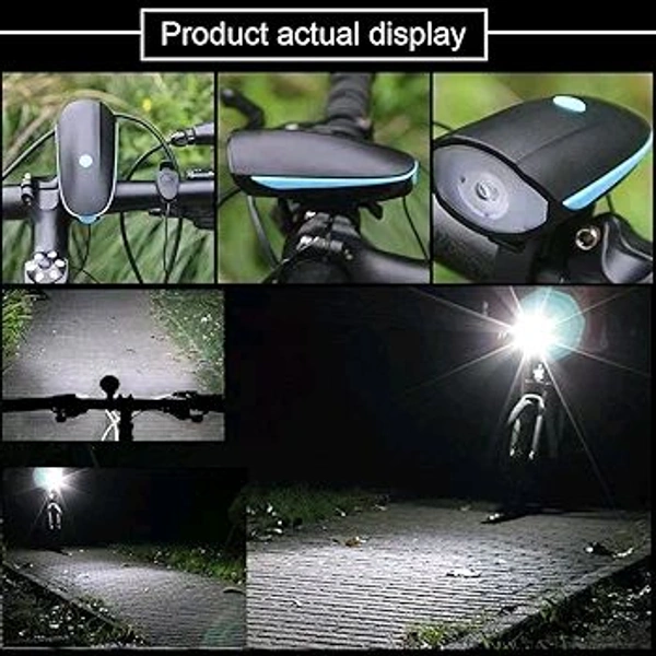 2-in-1 Rechargeable - Cycle Light (3 Modes) Cycle Light and Horn/Cycle Lights Rechargeable Waterproof (140 dB) Cycle Light with Horn Cycle LED Front Light | Cycle Bell