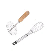 Combo Of Masher Whisk And Lemon Squeezer