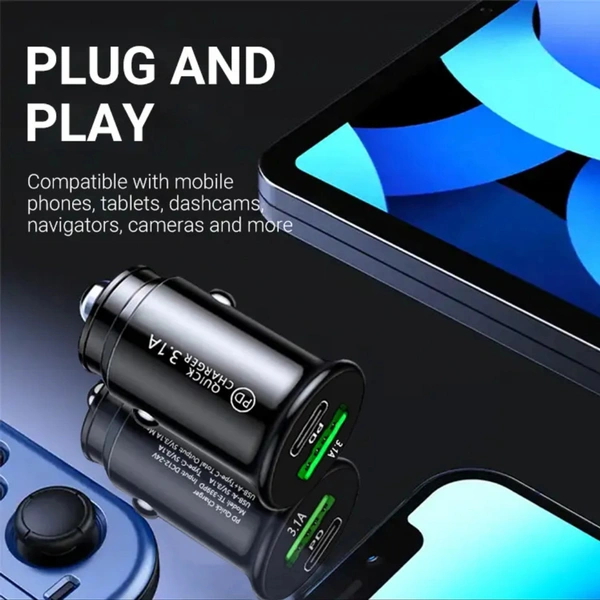 UniBoss Superfast Mini Car Charger - Black