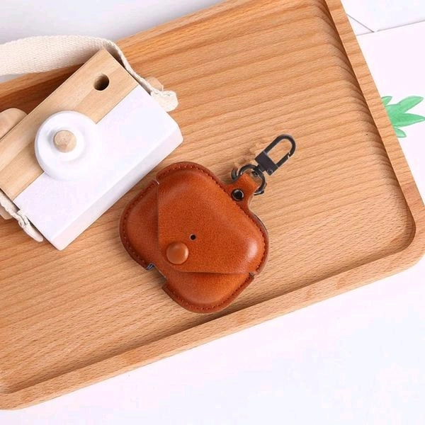 Leather Earphone Case - Cover Drop- Proof Anti- Scratch Charging Earphones Shell for Storage Pro Headphones Leather Bag Portable Accessories Light Case Brown