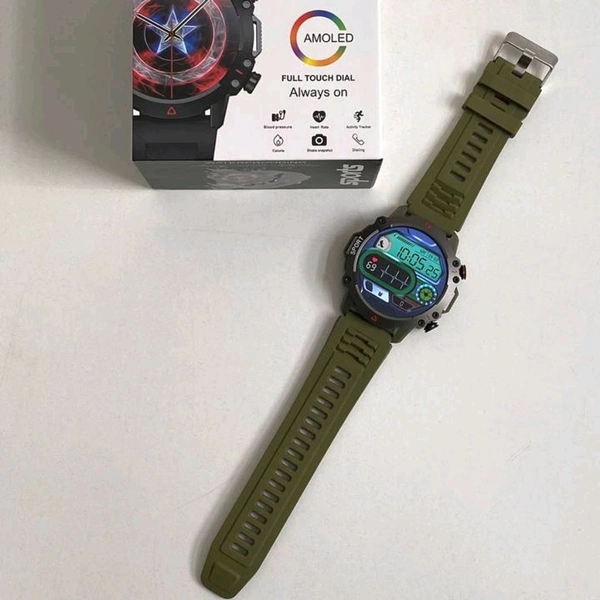 TF 10 Pro Captain America Smartwatch With 100% Water Proof + Ultra Amoled Hd Display | High Quality Metal Body Long Lasting Battry Back Up