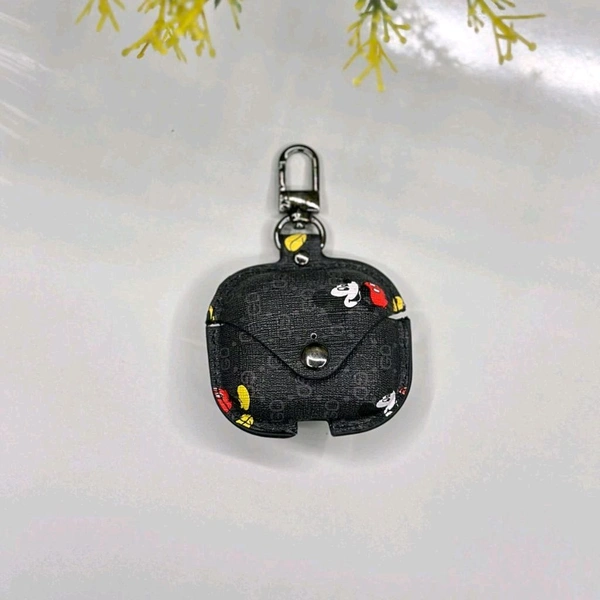 Leather Earphone Case - Cover Drop- Proof Anti- Scratch Charging Earphones Shell for Storage 3 Headphones Leather Bag Portable Accessories Light Case