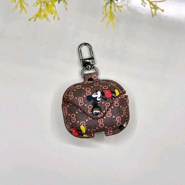 Leather Earphone Case - Cover Drop- Proof Anti- Scratch Charging Earphones Shell for Storage 3 Headphones Leather Bag Portable Accessories Light Case