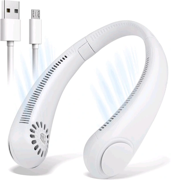 Usb Portable Handfree Neck Fan Cooling Wearable Fan Personal Mini Bladeless Rechargeable Battery Fan [Multicolor]