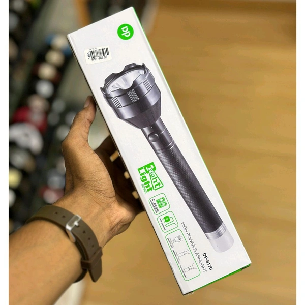 DP 9170 (RECHARGEABLE LED TORCH) 80W LED, 1200mAh Battery Torch (Black, 27.1 cm, Rechargeable)