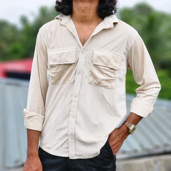 Velvet Double Pocket Premium Quality Shirt - XL