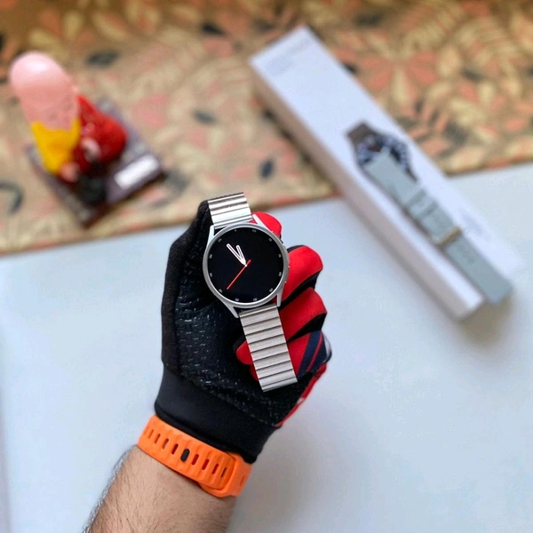 Galaxy Watch 6 Classic With Dual Buttons, Dual Belt 1 Metal & 1 Silicon, On Off Logo Same As Original, The Most Advanced Health Monitoring