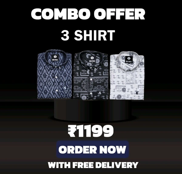 3 Shirt Combo Offer, Skiyex Original Cotton full Sleeves Shirt