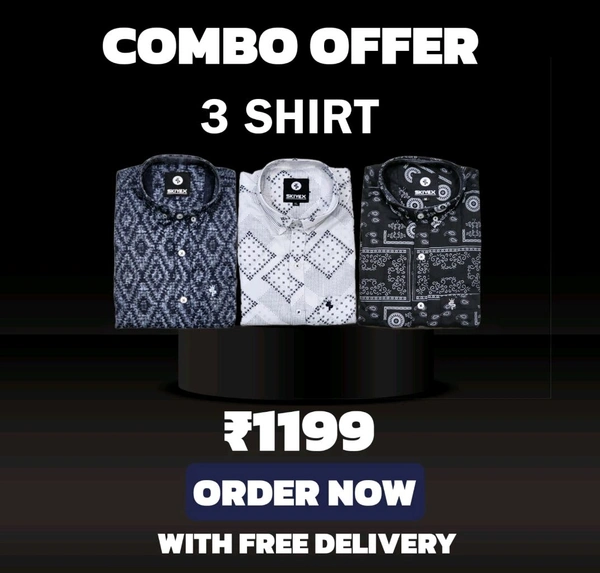 3 Shirt Combo Offer, Skiyex Original Cotton full Sleeves Shirt
