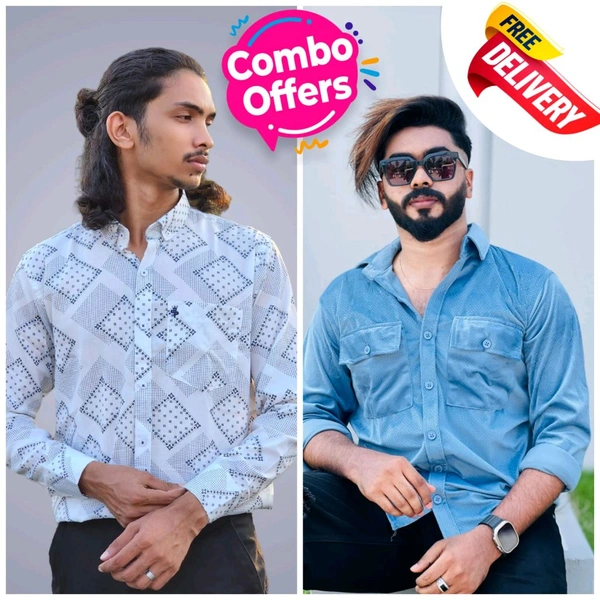 2 Shirt Combo Offer, Codekey Original Cotton full Sleeves Shirt