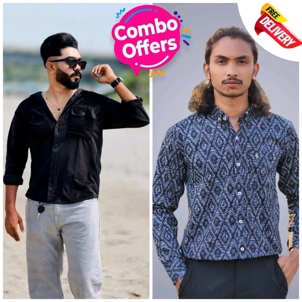 2 Shirt Combo Offer, Codekey Original Cotton full Sleeves Shirt