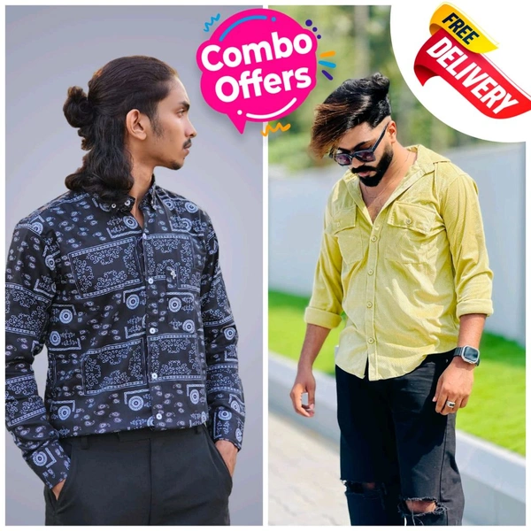 2 Shirt Combo Offer, Codekey Original Cotton full Sleeves Shirt