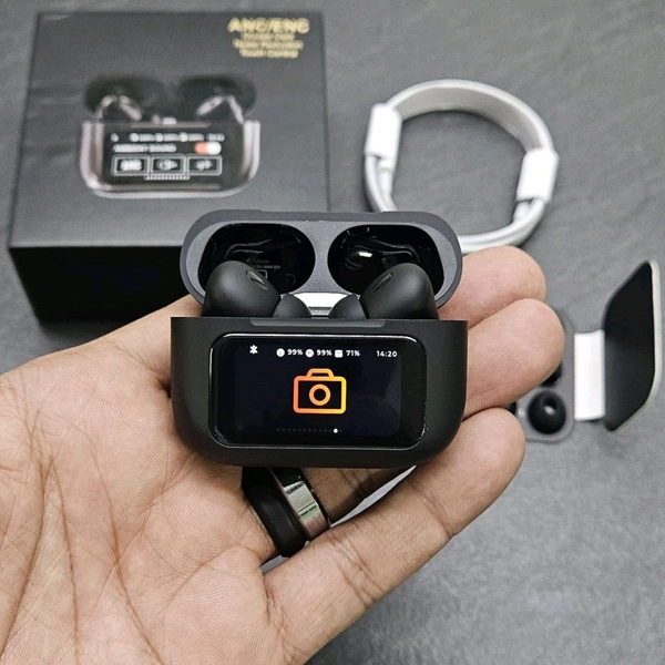 Air Pro 2 Plus With Display, Wallpaper, Timer, Brightness, Anc, Transparency control, Battery percentage