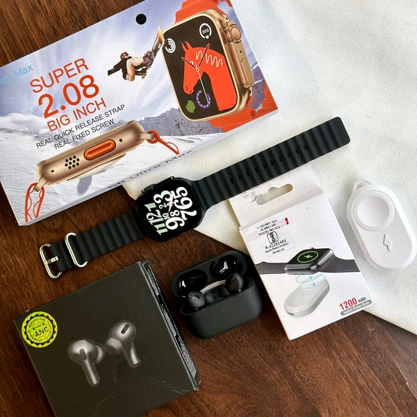 Most Awaited Budget Combo | S8 Ultra Max Smartwatch, Air Pro 2 High Quality And Mini Power Bank For Watch