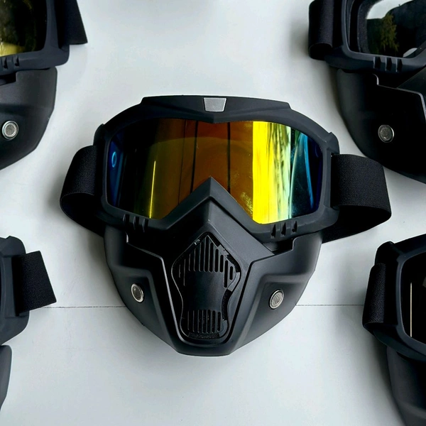 Nufra Store Goggle Mask Anti Scratch UV Protective Face & Eyewear Windproof Dirt Shield with Soft Foam Padded Detachable Mouth Filter for Cycling Bike Off Road Racing Ride Unisex