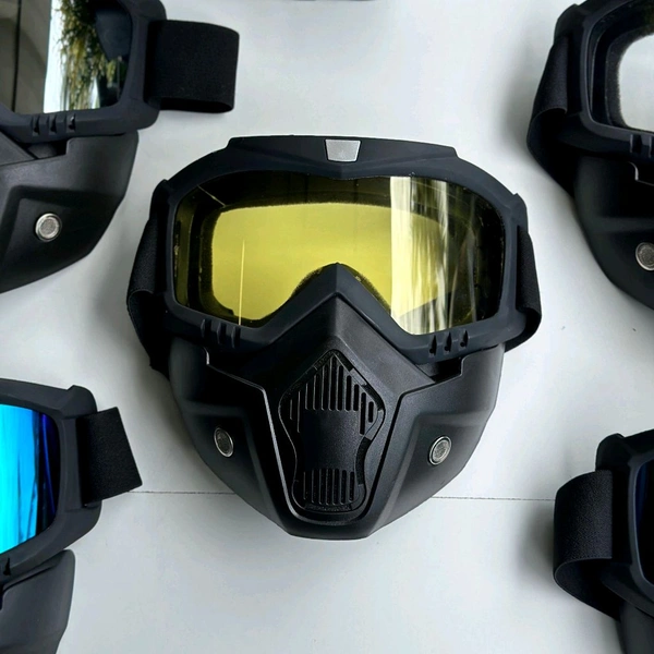 Nufra Store Goggle Mask Anti Scratch UV Protective Face & Eyewear Windproof Dirt Shield with Soft Foam Padded Detachable Mouth Filter for Cycling Bike Off Road Racing Ride Unisex