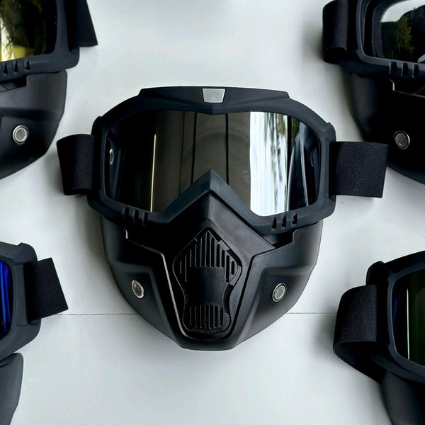 Nufra Store Goggle Mask Anti Scratch UV Protective Face & Eyewear Windproof Dirt Shield with Soft Foam Padded Detachable Mouth Filter for Cycling Bike Off Road Racing Ride Unisex