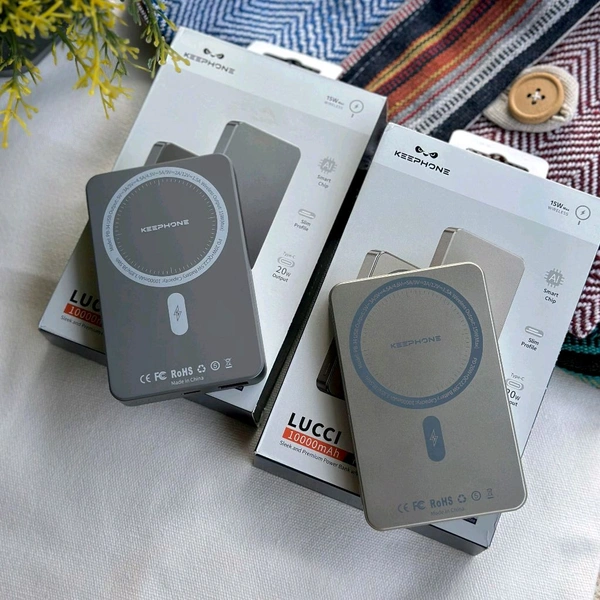 Original KEEPHONE PowerBank LUCCI Magsafe 10000mAh Gunmetal, High End Quality Product - Gray, 1 Month SR SHOPY Warranty