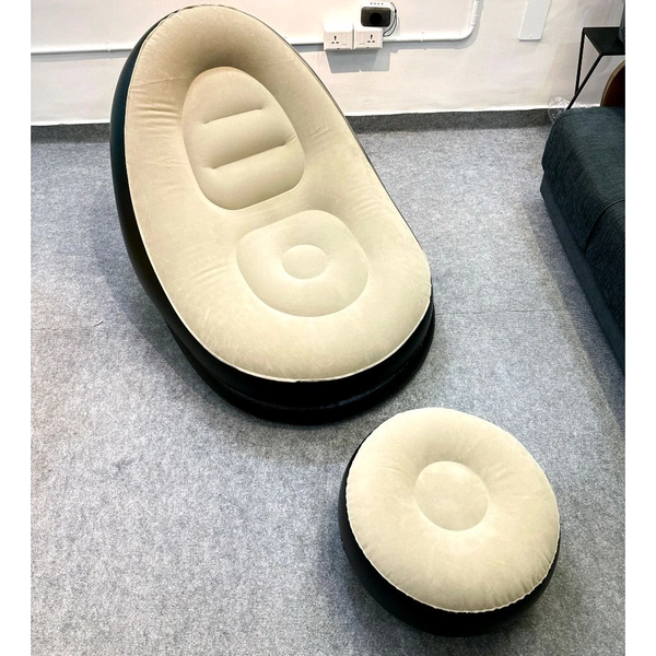 Filling AIR Bag 2 Set Portable Inflatable Lazy Sofa Bed Outdoor Beach Garden PVC 2 Seater Inflatable Sofa (Color - Brown, DIY)(Do-It-Yourself)
