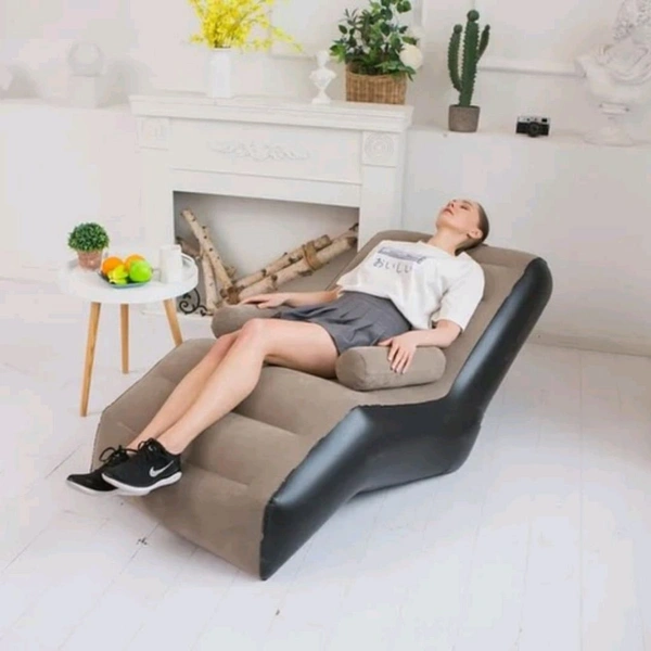 Compressible S-Shaped Sofa Bed for Lunch Break, Iatable Lounge Chair, Portable and Multifunctional, Outdoor Beach Furniture, High Quality - Cotton Candy