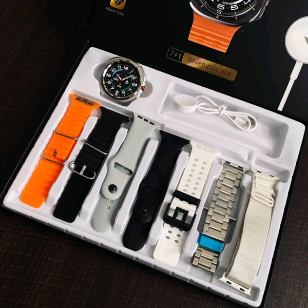 First Time In India, Watch Ultra 7 In 1 Combo Gift Pack With On/Off Logo | 7 High Quality Straps