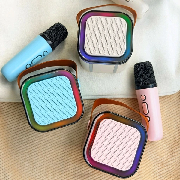 Portable Bluetooth Speaker Dynamic Thunder Sound With RGB Light Bluetooth Speaker Multicolour, Stereo Channel And Microphone Set