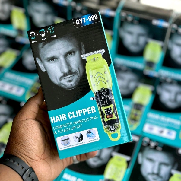 GYT-999 Rechargeable Hair Cutting Machine Barber Shop Fade Professional Hair Clippers Cordless Trimmer Transparent Cover