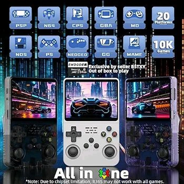 New World R36S Retro Handheld Video Game Console 3.5 inch Retro Handheld Video Games Consoles Built-in Rechargeable Battery Portable Style Preinstalled Hand Held Game Consoles (Multicolour)