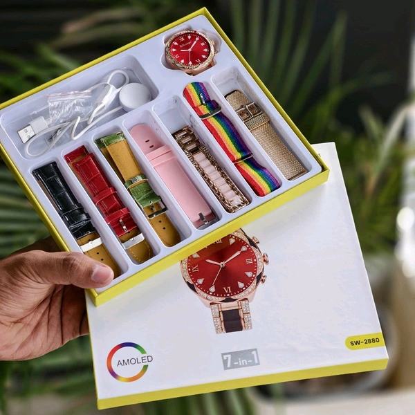 First Time In Ever 7 In 1 Gen 9 Edition Smartwatch With 7 Awesome Quality Straps, Bluetooth Calling, Customized Watch Face