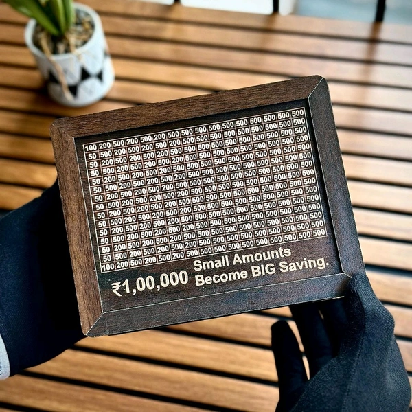 Wooden Money/Piggy Bank, Money Box, Coin Box with Carved Design for Kids/Children, Savings Challenge Box, Cash Vault Wooden Savings Box, Coin Piggy Bank, Money Save Box Smash, Money Saver (Pen Not Included)