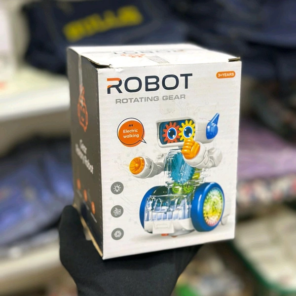 Rotating Gear Robot Toy – Light-Up, Music & Electric Walking