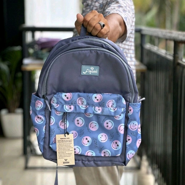 Wolfric Trendy Emoji Print Backpack – Lightweight & Stylish for School, College & Daily Use
