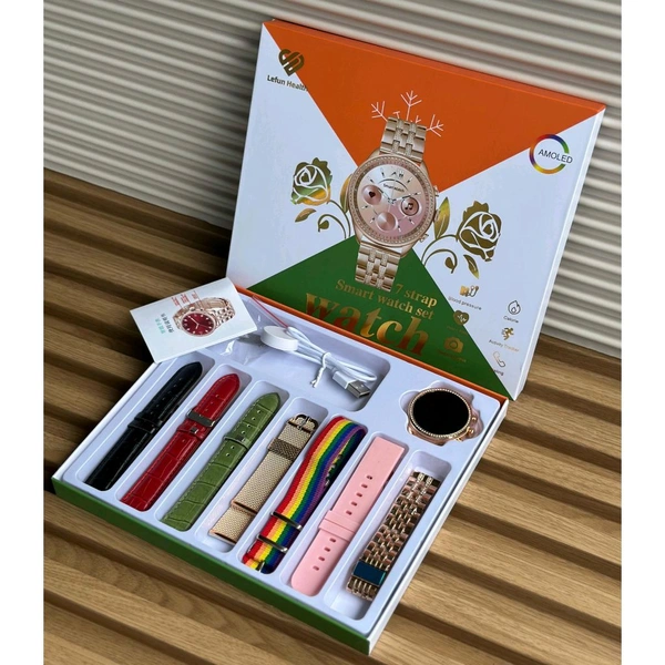 First Time In Ever 7 In 1 Edition Smartwatch With 7 Awesome Quality Straps, Bluetooth Calling, Customized Watch Face