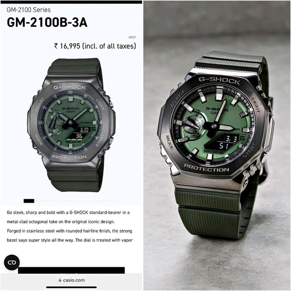 Most Demanded Analog GBM-2100B-7A Working Day Chronograph, AutoLight, World Time For Men