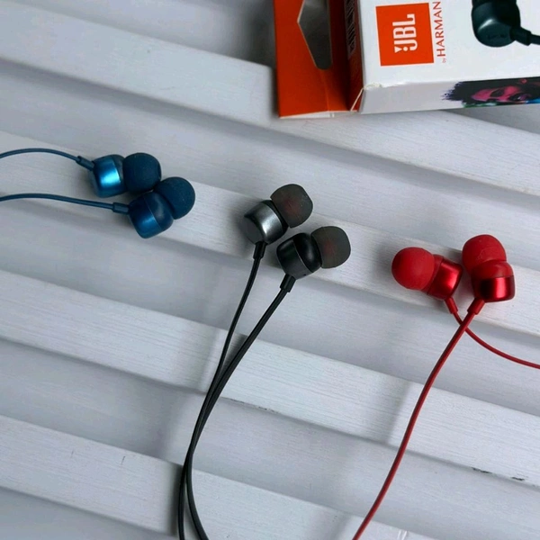 (Original) JBL Tune 310 Wired in-Ear Type C Headphones, Hi-Res Audio with Digital-to-Analog Converter, 3-Button EQ Preset Remote with Microphone, Tangle-Free Flat Cable, Compatible with USB-C Devices - Red