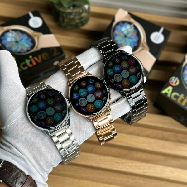 Active 2 Best Quality Smartwatch | 2.5D Curve HD Screen Full Touch Upto 1*2 days Battery Backup | Dual Strap - Black