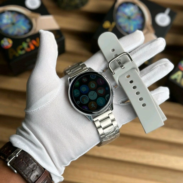 Active 2 Best Quality Smartwatch | 2.5D Curve HD Screen Full Touch Upto 1*2 days Battery Backup | Dual Strap 