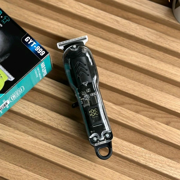 Transparent Body | LED Display | Stainless Steel Blade | Type-C Rechargeable | Face + Hair + Body