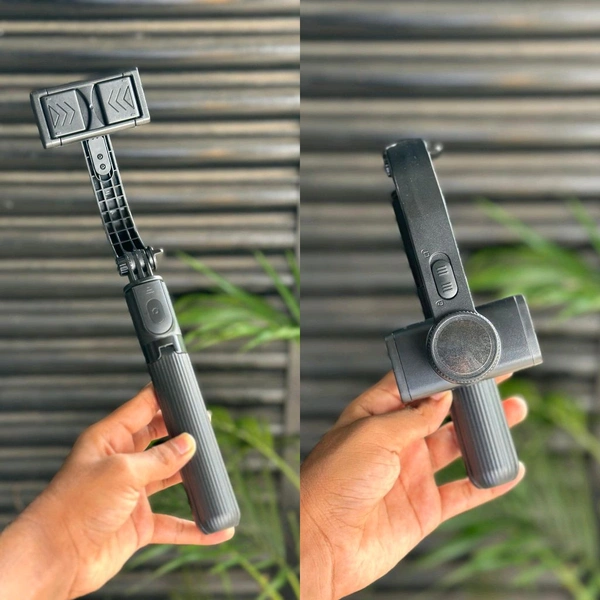 Q08 3-in-1 Gimbal Stabilizer with Selfie Stick & Tripod | Smart Anti-Shake, Bluetooth Control, 360° Rotation – Compatible with Android & iOS