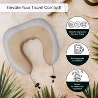 Blueidea Cordless Neck Massage Pillow | Rechargeable Vibrating U-Shaped Travel Pillow for Neck, Shoulder & Back Pain Relief | Soft Memory Foam with Adjustable Fit