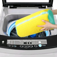 Shoe Washing Machine Bag with Microfiber Chenille Lining & Zipper Reusable Washable Scrubber Bag for Washing Machine or Manual Use 1 Pc