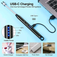 Lighter Long Flexible Electric Arc USB Rechargeable Windproof Flameless Electronic Smoking Plasma Lighters for Multipurpose Like Candles Grill BBQ Smoking Fireplace Survival Stove