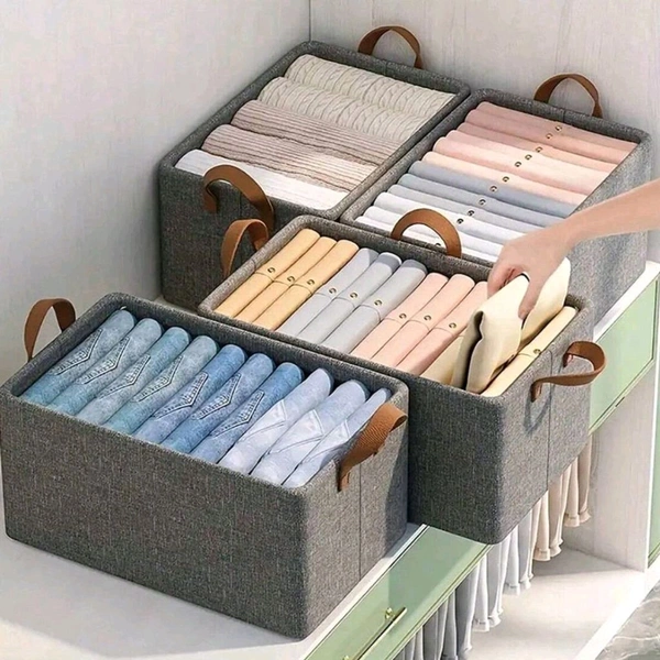 Cloth storage baskets, closet storage bins, Canvas Fabric Storage Basket for shelves, basket organizers for shelf, storage bins for clothes